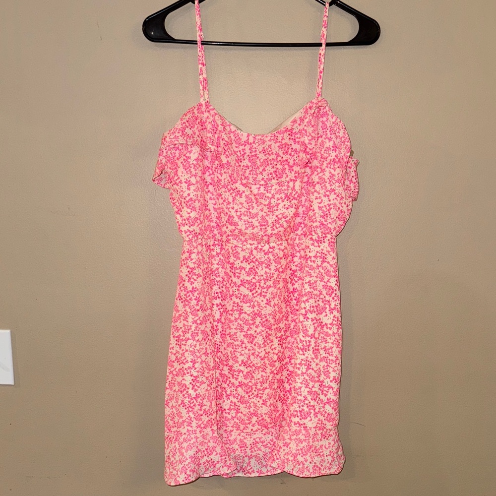 Buckle Pink Floral Mini Dress